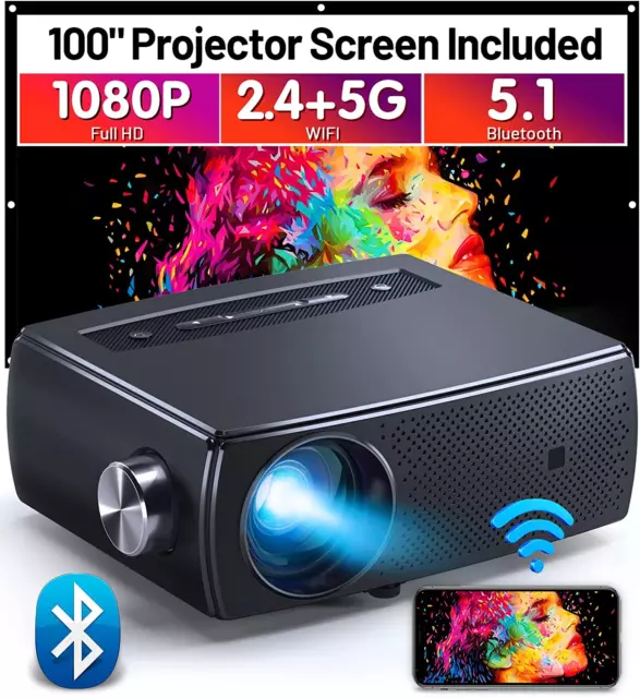 V5 5G WiFi Bluetooth 5.0 Mini 720P Native Projector