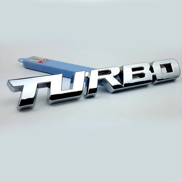 2PCS 3D TURBO Chrome Metal Logo Sport Sticker Decal Car Badge Emblem Accessories
