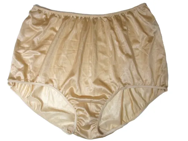 TRUE VINTAGE SEARS VIP Glossy Shiny 100% Nylon Beige Panty Panties