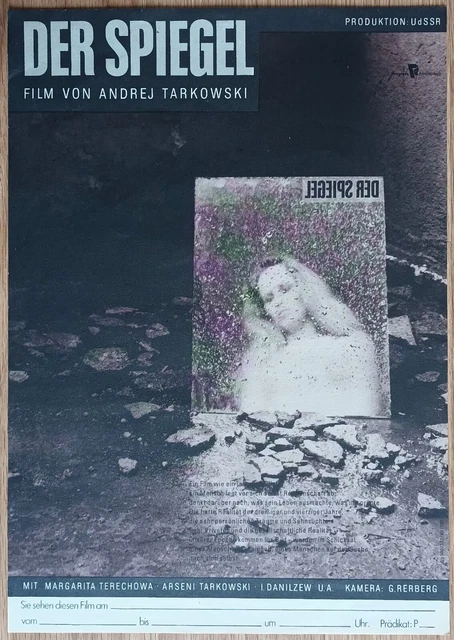 The Mirror ORIGINAL East German '79 POSTER Zerkalo Andrei Tarkovsky 16x22 The Mirror ORIGINAL East German '79 POSTER Zerkalo Andrei Tarkovsky 16x22