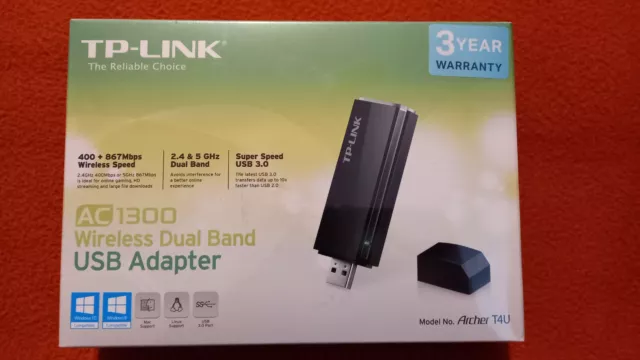 Tarjeta de Red Wifi TP-Link Archer T4U AC1300 (867+400) Mbps 802.11ac - USB 3.0