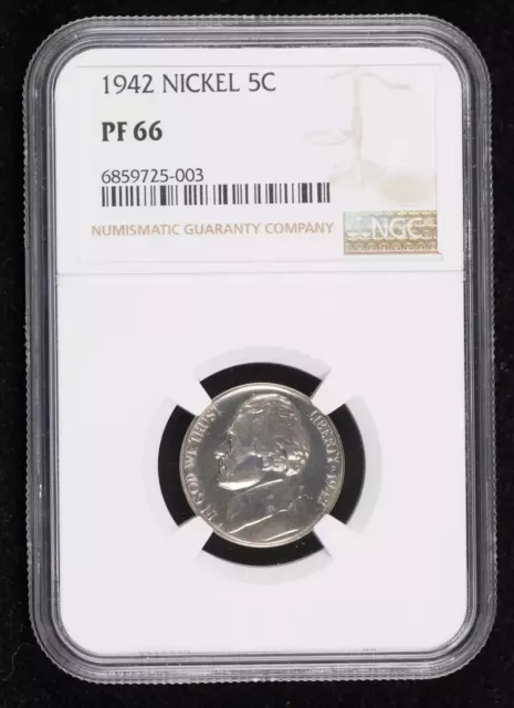 1942 P Nickel Jefferson NGC PF-66