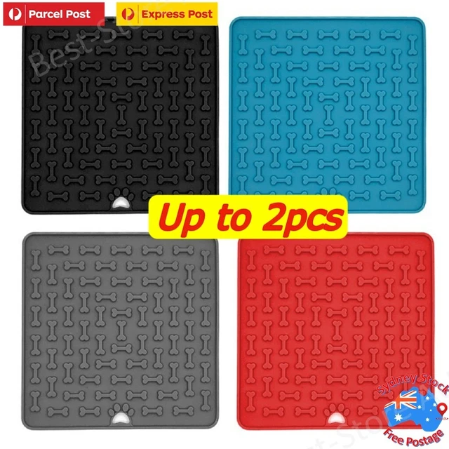 Silicone Dog Pet Lick Mat Pad Boredom Buster Slow Feeder Bath Grooming Helper AU