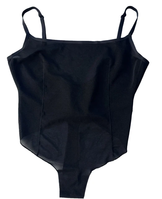 SKIMS BLACK SHEER Sculpt Open Back Thong Bodysuit Shape wear Plus Size