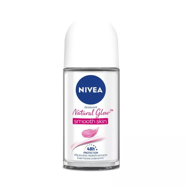 NIVEA Naturel Brillant Lisse Peau Déodorant Roll On pour Femmes, 50ml