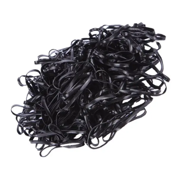 100x Mode elastische Pferdeschwanz-Halter Hairband Hair Rubber Rings Black