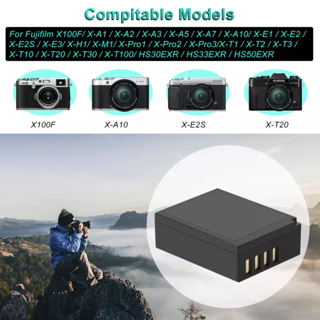 2× NP-W126 Akku & Dual Ladegerät Für Fuji Fujifilm X-S10 X-T30 X-T2 X-T10 XT-100 3