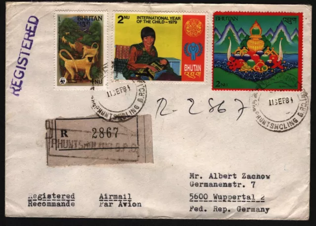 Bhutan Einschreiben verschiedene Motive 1984
