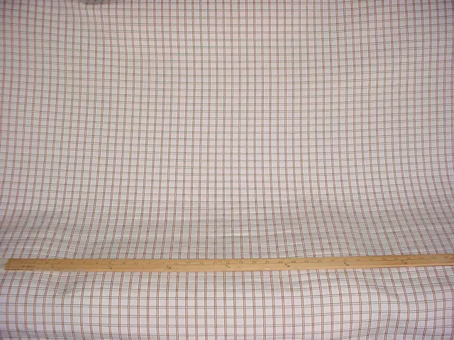 2-3/8Y Robert Allen White / Petal / Yellow / Green Check Plaid Upholstery Fabric