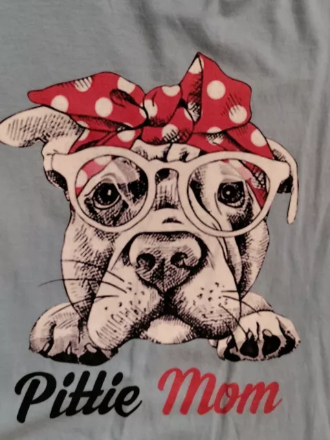 Pit Bull Blue T-Shirt Women's XL  Love The Pittie Mom Pitbull