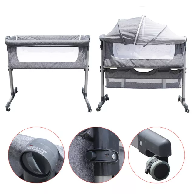 Baby Bett Beistellbett Wiege Reisebett Baby Reisebett Babybett Kinderbett 25KG