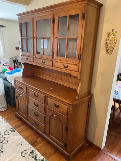 Vintage Link Taylor Harvest Oak China Hutch, 9 Drawers, 5 doors