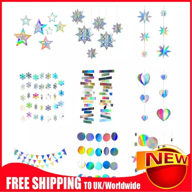 Star Paper Garland Hanging Ornaments for Home Birthday Party DIY Wedding Decor