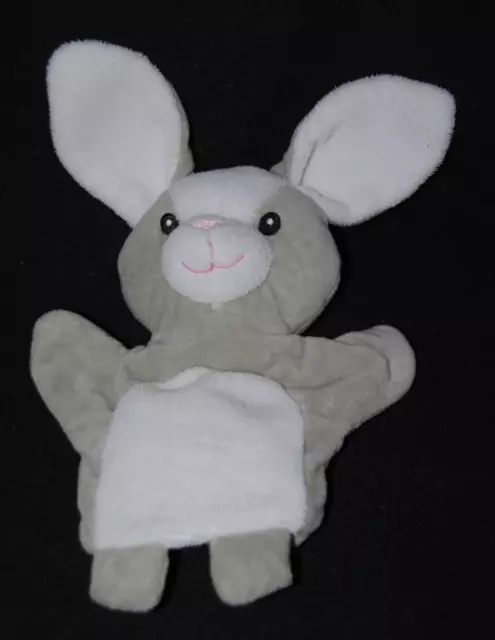 Peluche doudou marionnette lapin âne MAISONS DU MONDE blanc gris NEUF