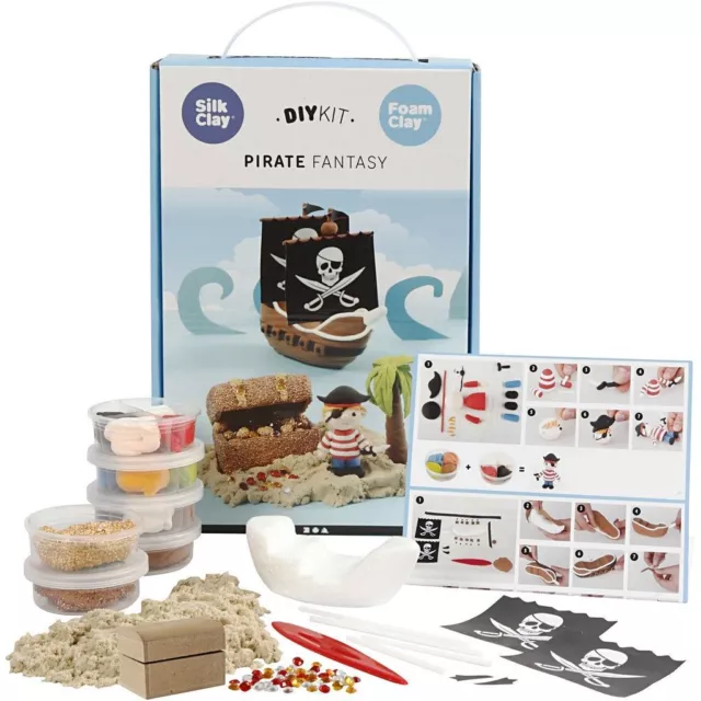 Bastelset Piratenwelt mit Silk und Foam Clay®, 1 Set, Geschenkpackung