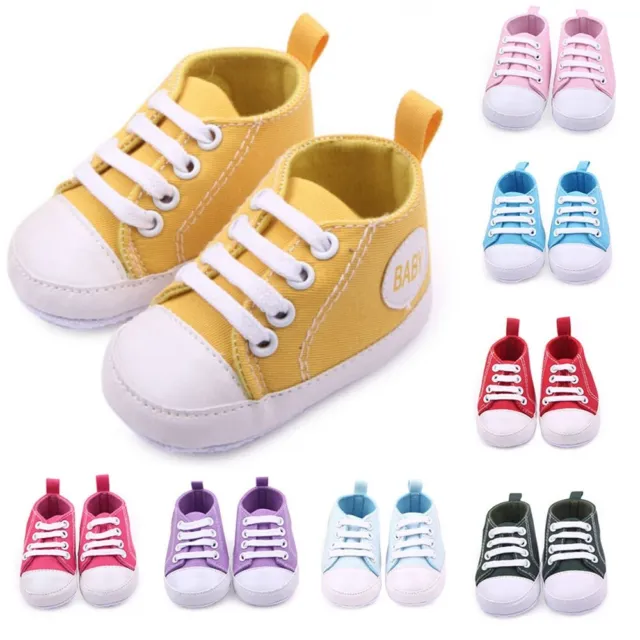 Baby Girls Boys Anti-slip Soft Sole Crib Shoes Newborn Sneakers Prewalkers 0-12M