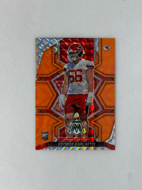 GEORGE KARLAFTIS 2022 Panini Mosaic Reactive Orange #377 Rookie RC Chiefs