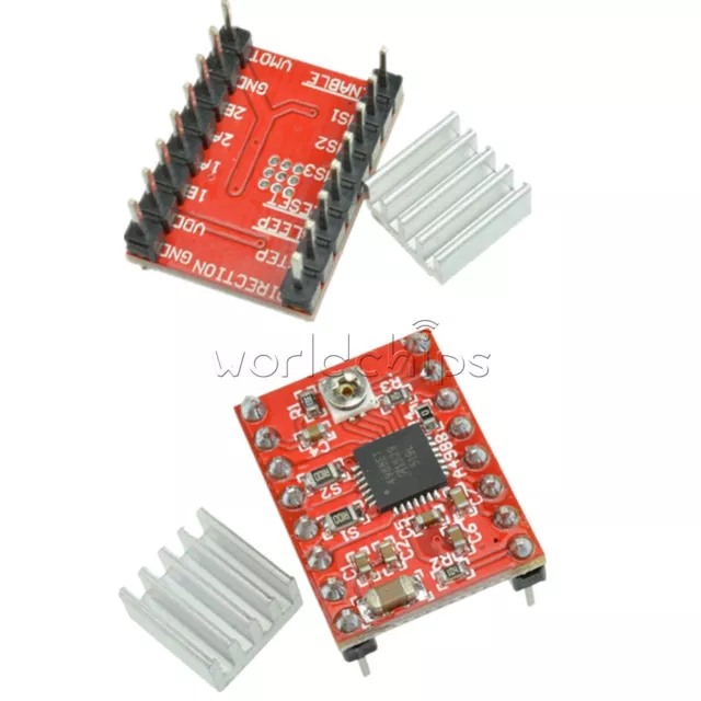 1/2/5PCS StepStick Stepper Motor Driver A4988 Module Reprap 3D Printer HeatSink