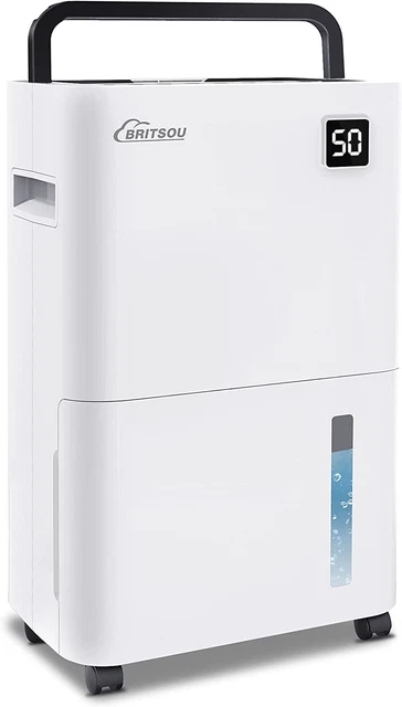BRITSOU Dehumidifier 3500 Sq. Ft 50 Pint Quiet Dehumidifiers for Home Basements