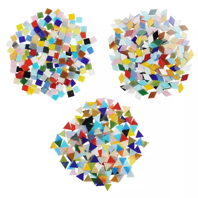 Belle Vous 600 Stk/480g Bunte Glas Mosaiksteine in 3 Formen – Glassteine Mosaik