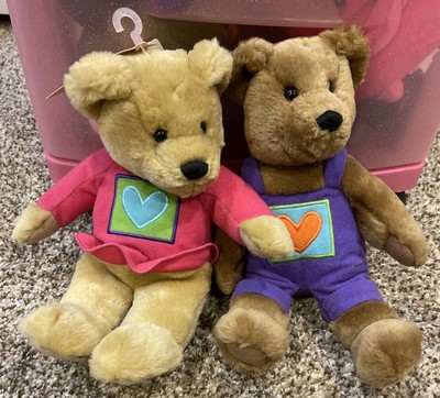 2 Hallmark Kiss Kiss Bears Kissing Magnetic Nose Plush Stuffed Valentine