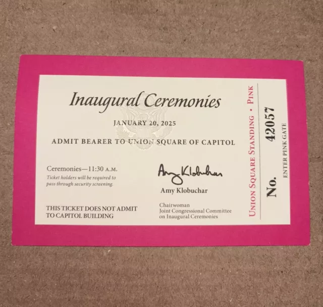 DONALD J TRUMP 2025 Official Presidential Inauguration Ceremonies