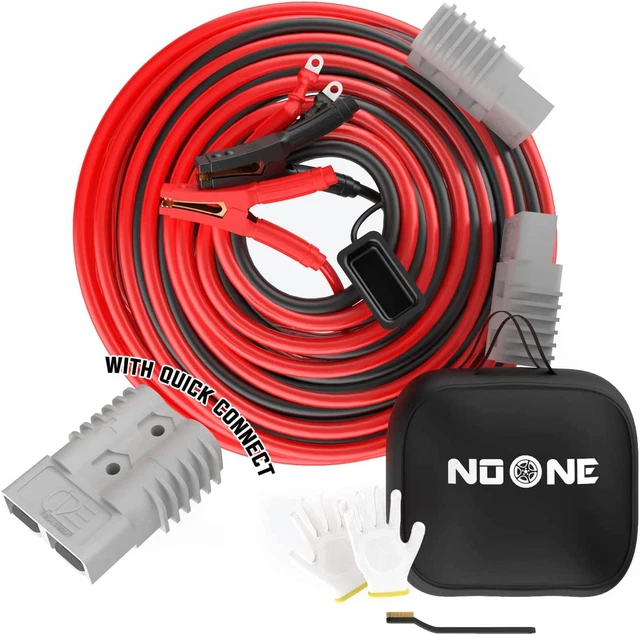 Booster Jumper Cables Heavy Duty 2/0 Gauge 30 FT 1500 AMP with Quick Connect Plu