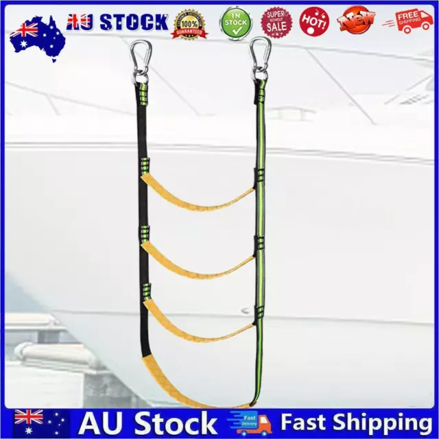 AU 3/4/5 Step Portable Rope Ladder Soft Swim Ladder for Canoe (128CM)