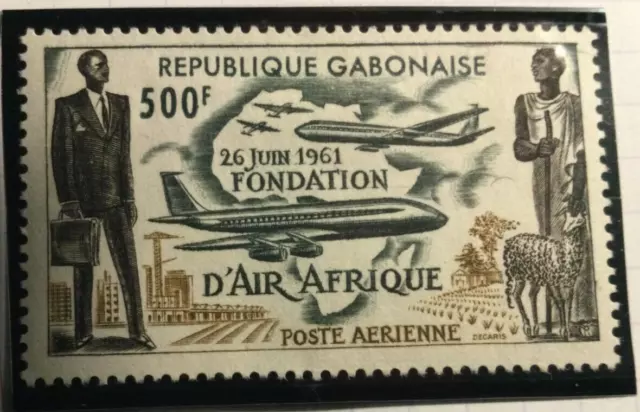 TIMBRE du GABON N°5  Poste aérienne  Neuf année 1962