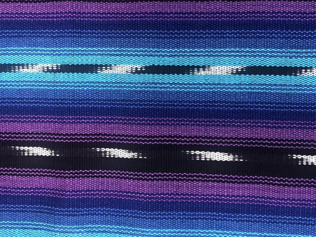 Large hand-woven fabric cloth Remnant Blue Purple Guadalajara Mexico 36”x100” 2