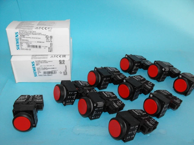 Siemens 3SB3000-0BA21+3SB3400-0E.Push Button.(LOT10PCS).NEW