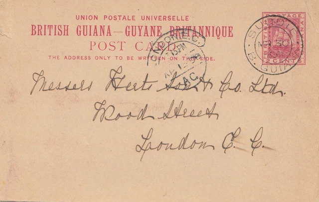 British Guinea: 1898 post dcard Suddie to London