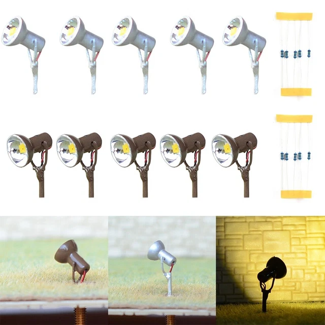 Lot De 5 Feux LED Modèle HO 1:87 – Pour Rails Et Bâtiments, Avec Résistances