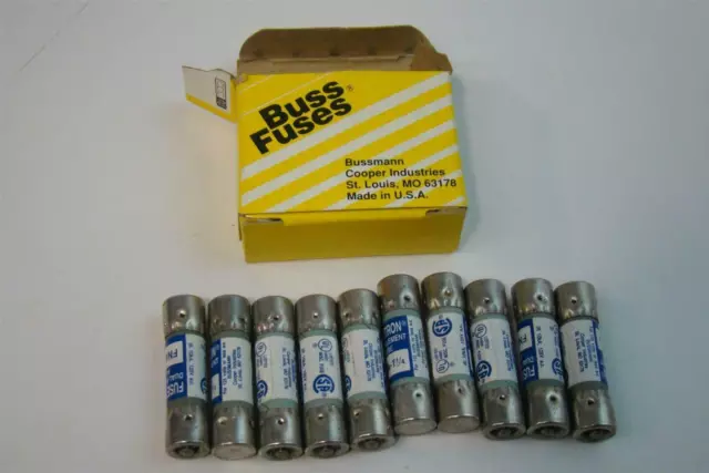 (10) Cooper Bussmann Fusetron Double Eléments 125V 10kA FNA-1-1/4