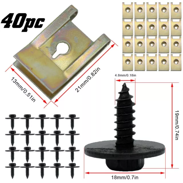 Boost Your For BMW's Performance with 40pcs U Nut Hex Screw Undertray Clip Set