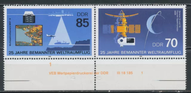 DDR 1986 Mi.-Nr. 3007-3008 WZd674 DV FN 1 Druckvermerk postfrisch **
