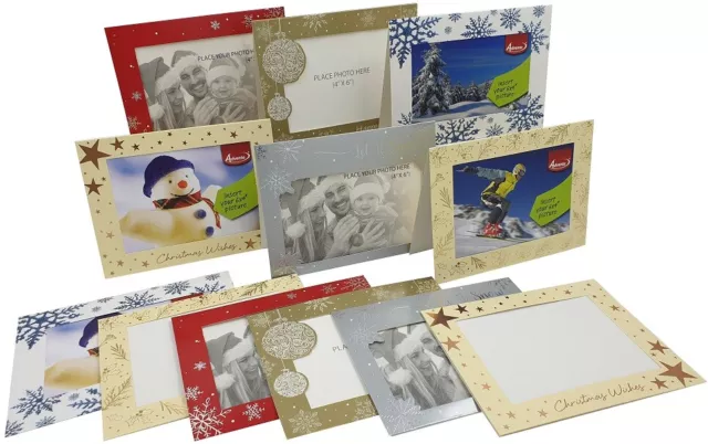 18 x Christmas Photo Frame Cards & Envelopes Personalised any Family Picture