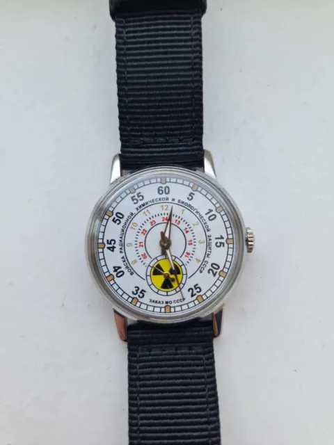 Pobeda Soviet Mechanical Military Radiation Watch Wristwatch Vintage Serviced