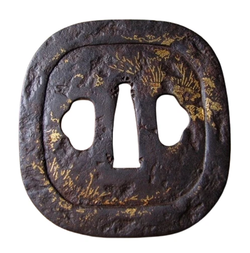 Japanese sword period weapon iron large tsuba openwork tsuba 2 Japan 202309Y