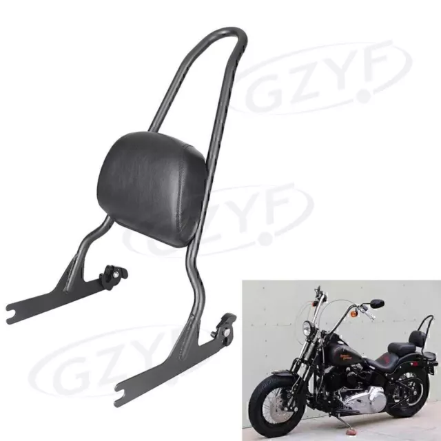 Rückenlehne Sissy-Bar schwarz für Harley Softail Fatboy Lo 2006-2016 Motorrad