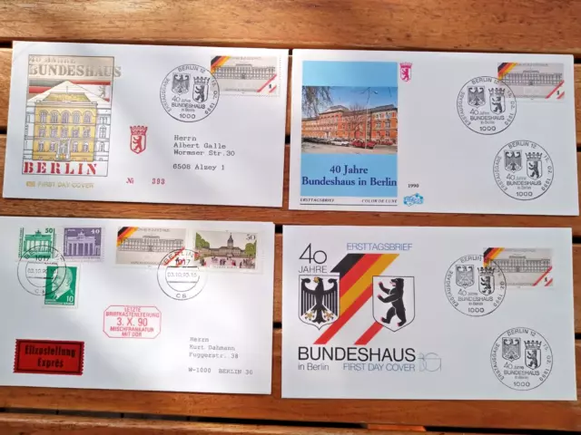 BRD/Bund FDC Ersttagsbrief 1990, 40 Jahre Bundeshaus