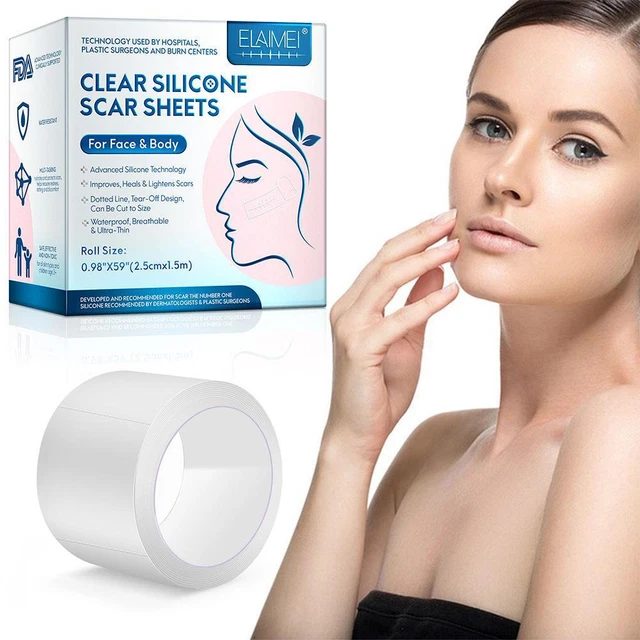 Foglia Cicatrice Silicone Gel Rimozione Patch Trattamento Pelle Riparazione Ferita Bruciore Naturale|