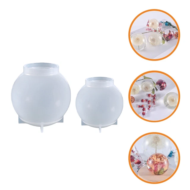 2 Pcs Silicone Ball Mold Sphere Resin DIY Mould Epoxy Casting