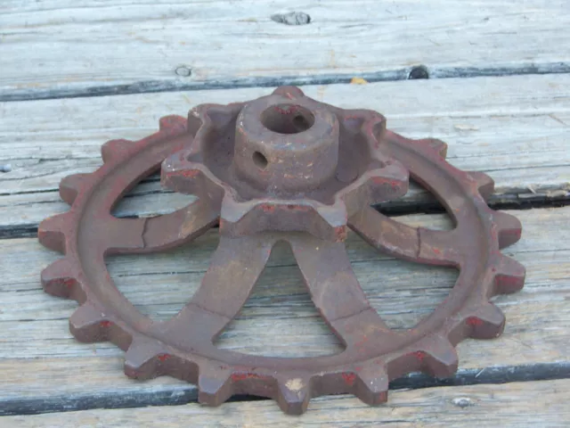 Industrial Cast 10.5 Sprocket Gear Steampunk Machine Lamp Decor base candlestick