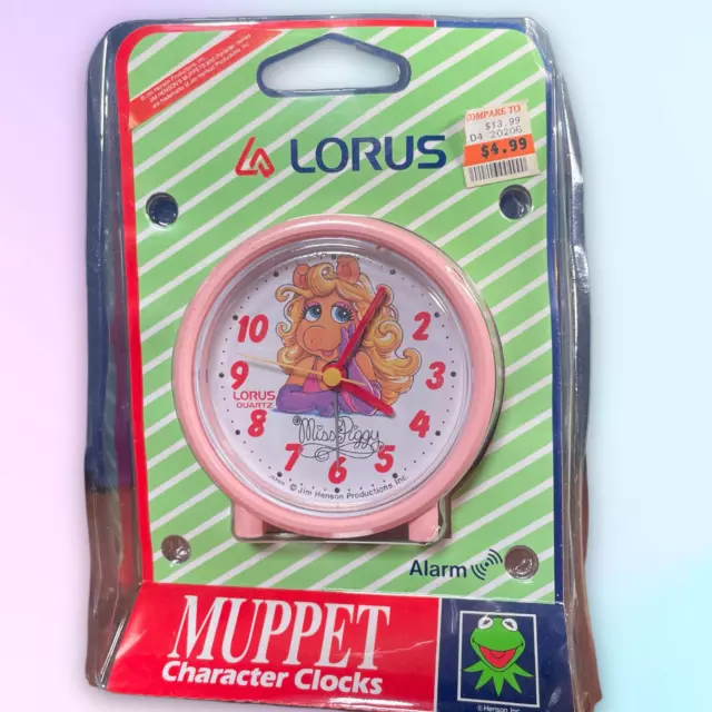 Vintage Lorus Muppet Character Clock Miss Piggy Alarm Clock NIP Rare & HTF