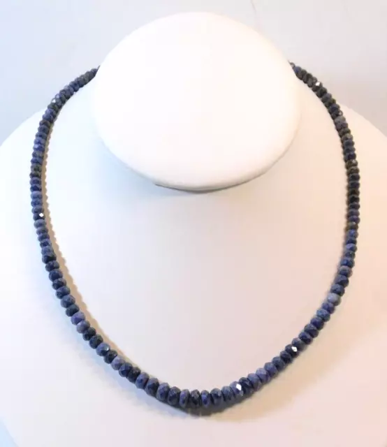 Jay King DTR Mine Finds Sterling Silver Sapphire Graduating Bead Necklace