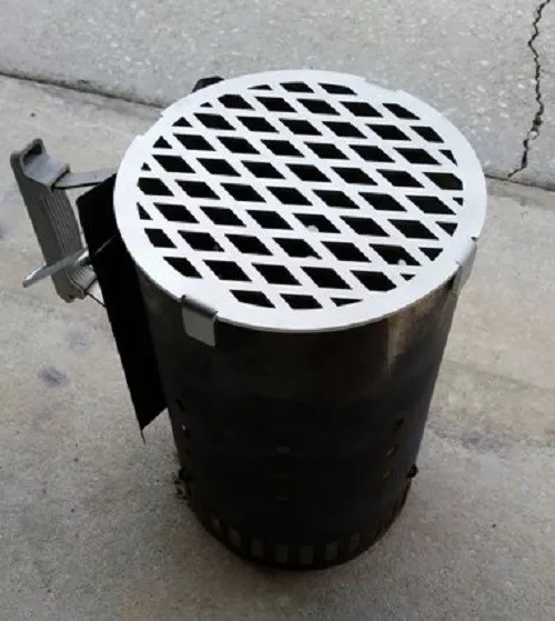 Chimney Griller - stainless top for most charcoal chimney starters - grilling