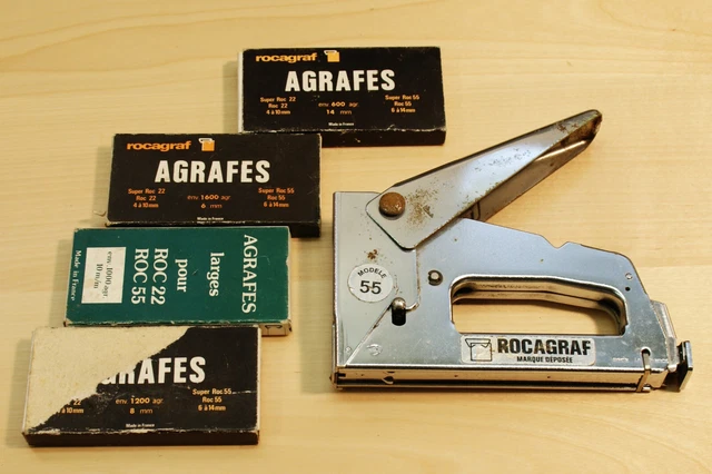 ROCAGRAF 55 Agrafeuse murale Pistolet + 2300 agrafes - Wall stapler