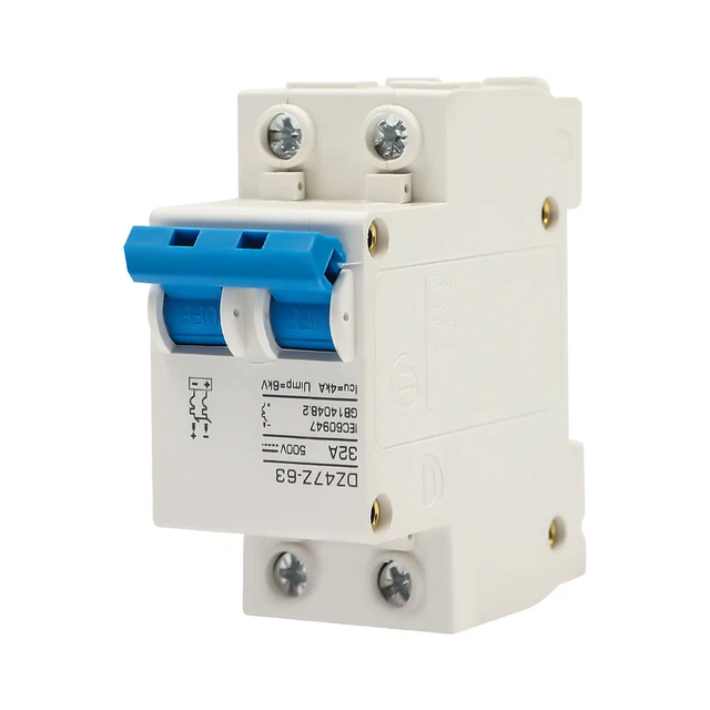 DC MINIATURE CIRCUIT Breaker 2 Pole 500V 16 Amp Isolator for Solar PV