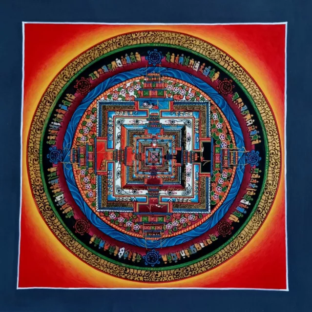 Größe 25 CM Tibetisch Kalachakra Thangka Mandala Meditation Kunst Malerei, KT22